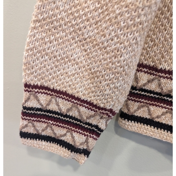 Paul Harris Design Vintage Tan Knit Cotton Ramie Embroidered Cardigan Medium - Picture 5 of 9